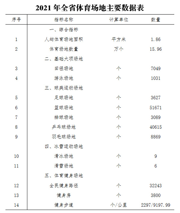 2021年湖南省冰雪运动场地统计情况